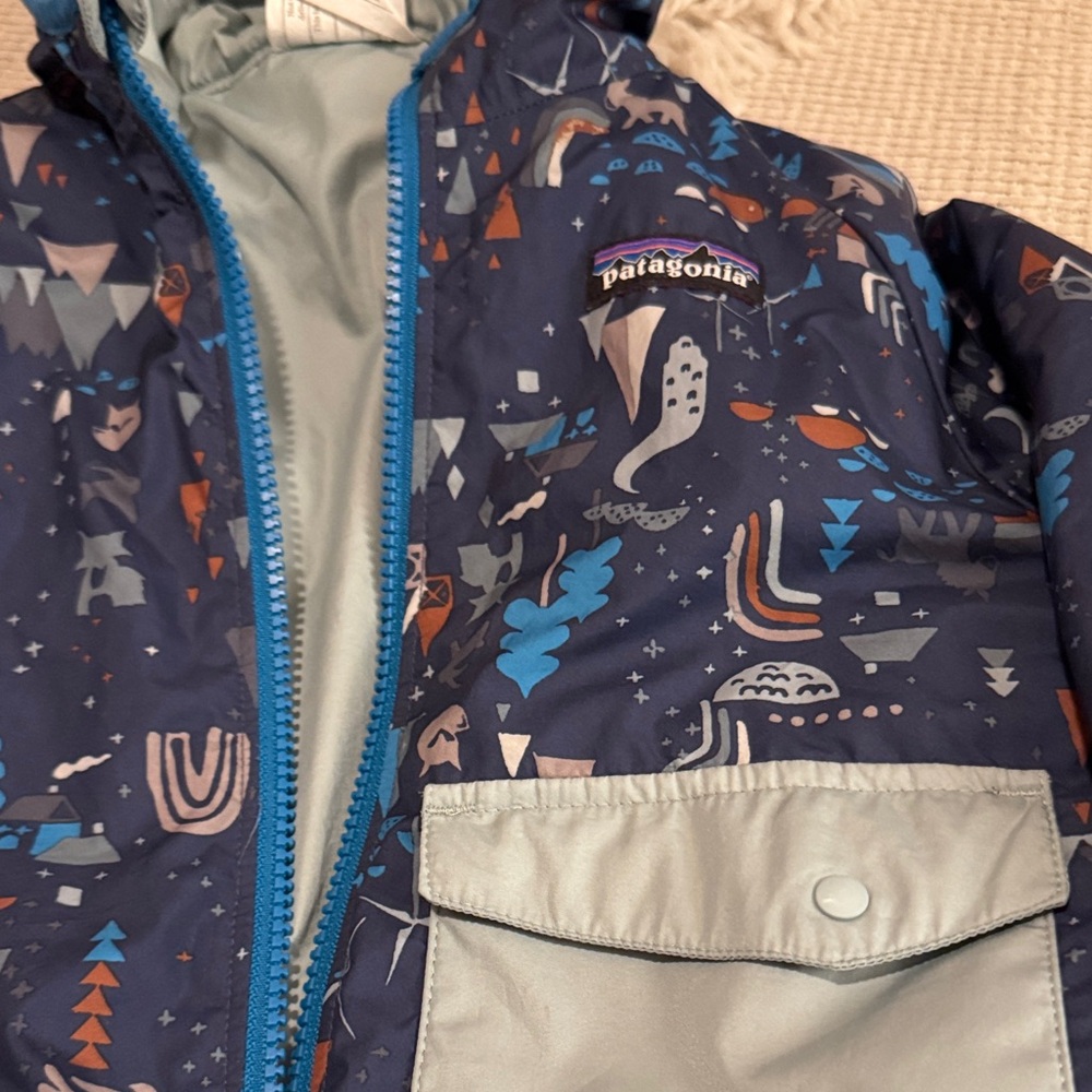 Patagonia Kids Blue Adventure Raincoat - Picture 2 of 6